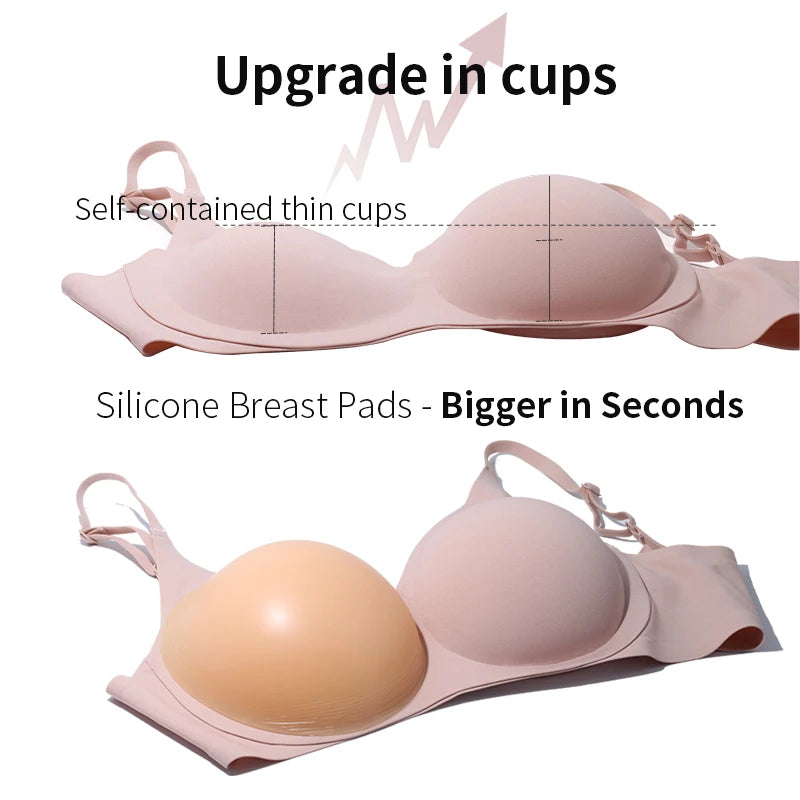 2 In 1 Silicone Breast Pocket Bra with Pad