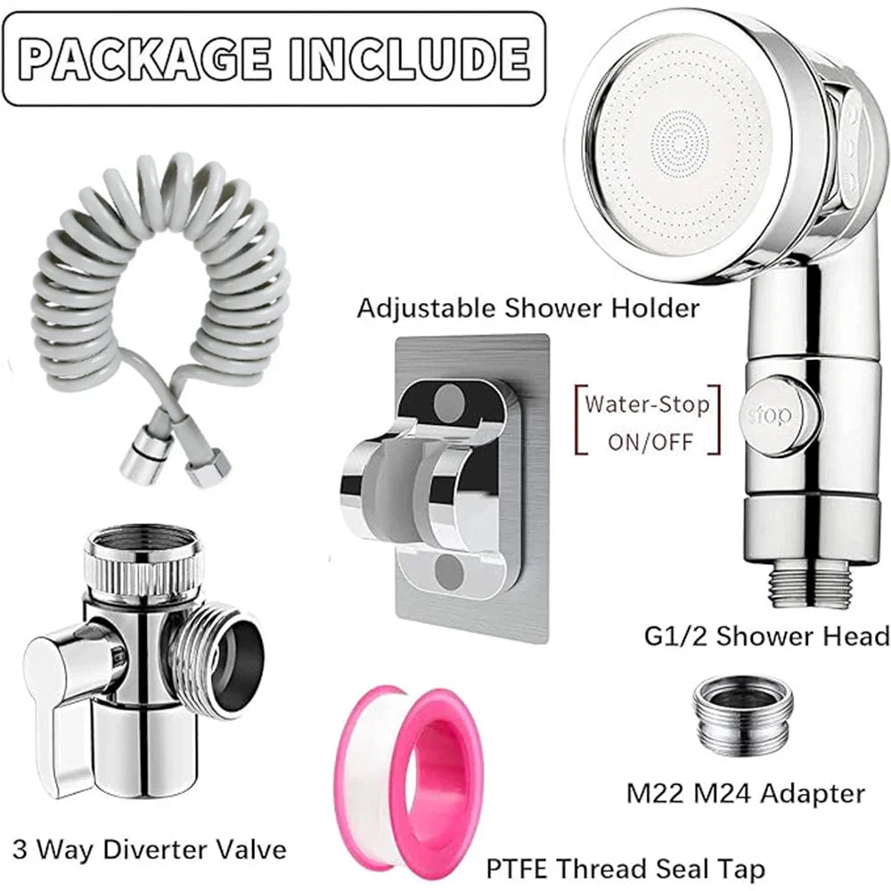 Handheld faucet water diverting shower
