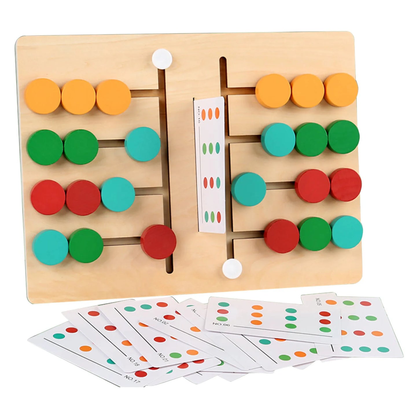 Montessori Wooden Colorful Slide Puzzle Board Game