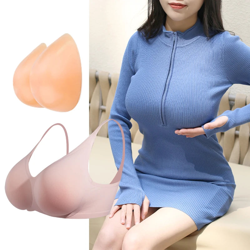 2 In 1 Silicone Breast Pocket Bra with Pad