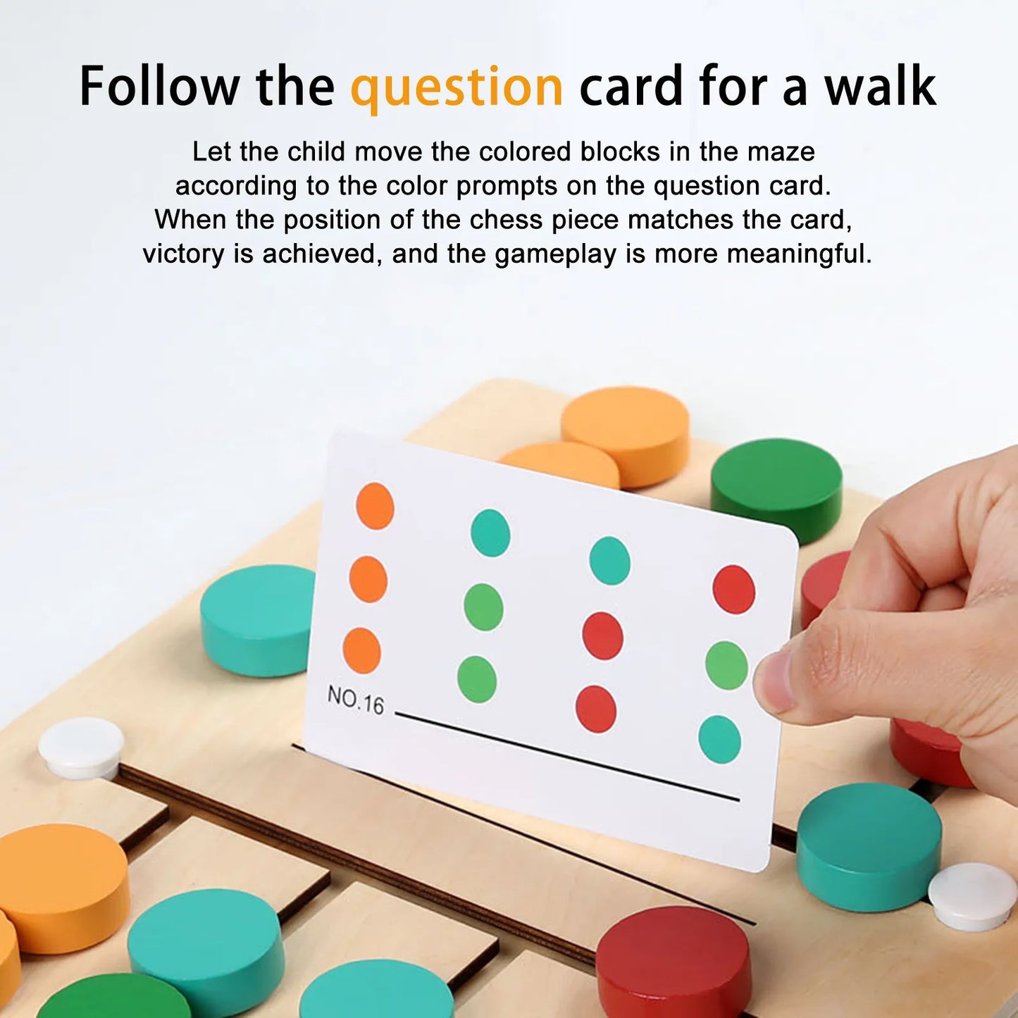 Montessori Wooden Colorful Slide Puzzle Board Game