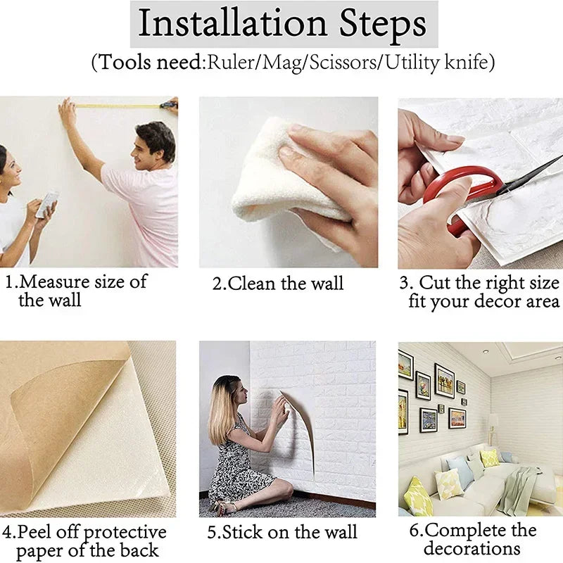 3D Brick Wall Sticker