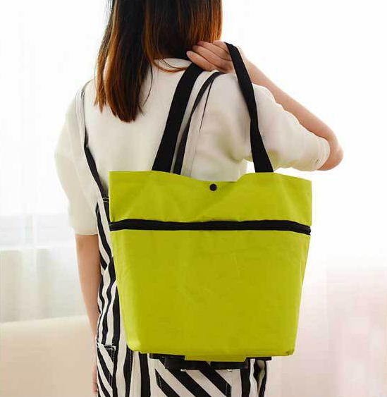 Folding shopping bag trolley