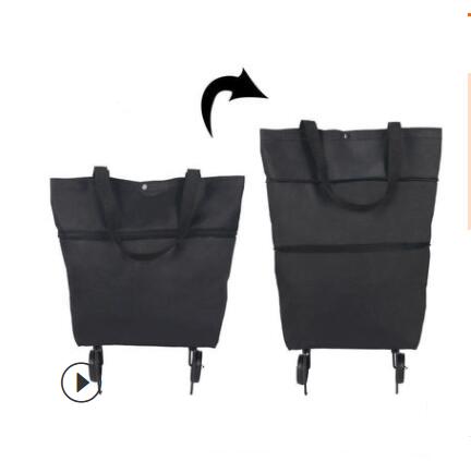 Folding shopping bag trolley