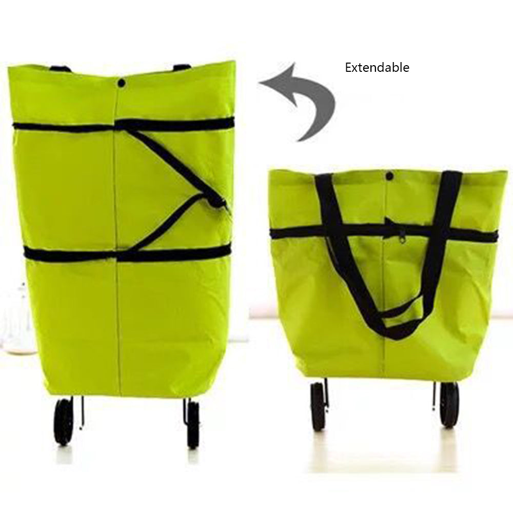 Folding shopping bag trolley