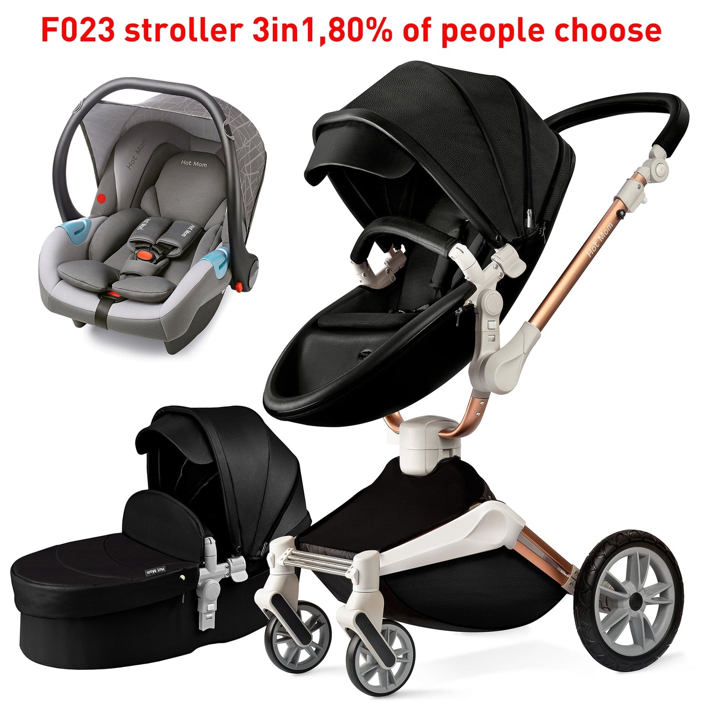 360° Rotating 3-in-1 Stroller