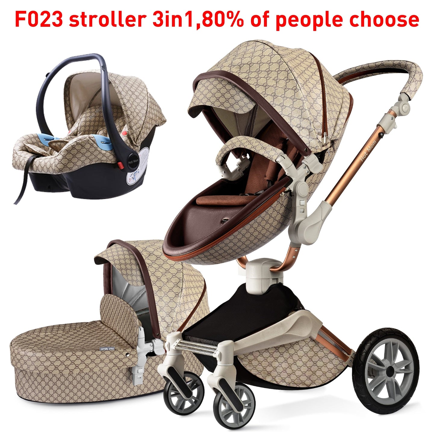 360° Rotating 3-in-1 Stroller