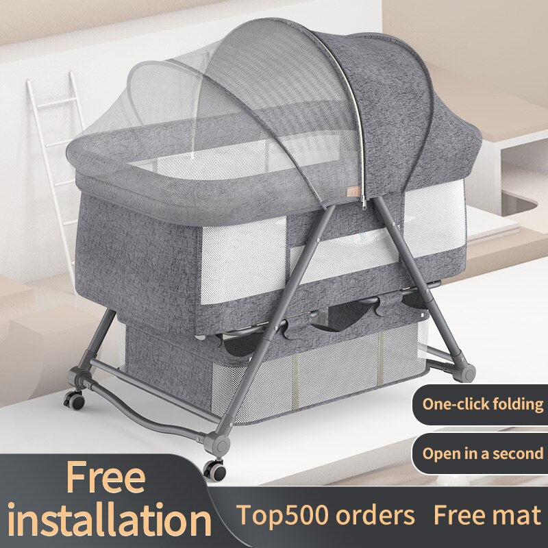 Foldable Crib Baby Cradle