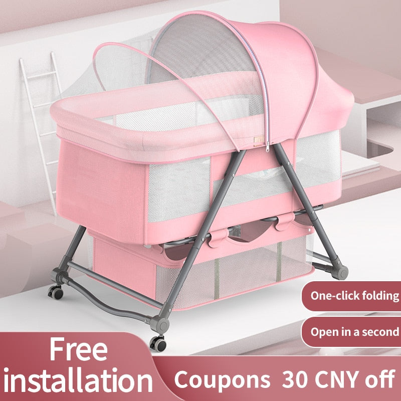 Foldable Crib Baby Cradle