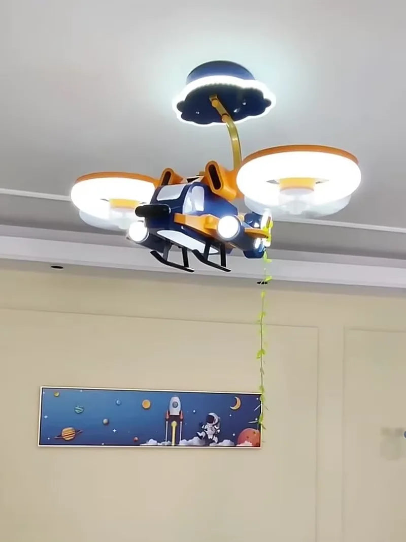 Kids airplane lights fan