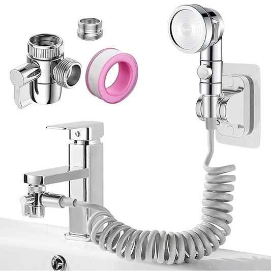 Handheld faucet water diverting shower