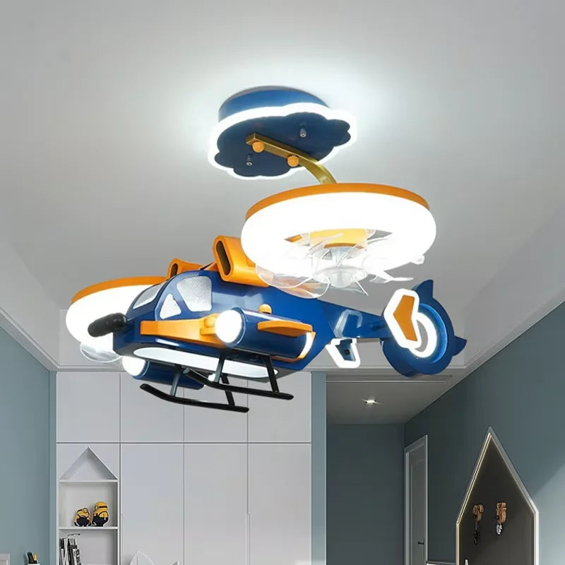 Kids airplane lights fan