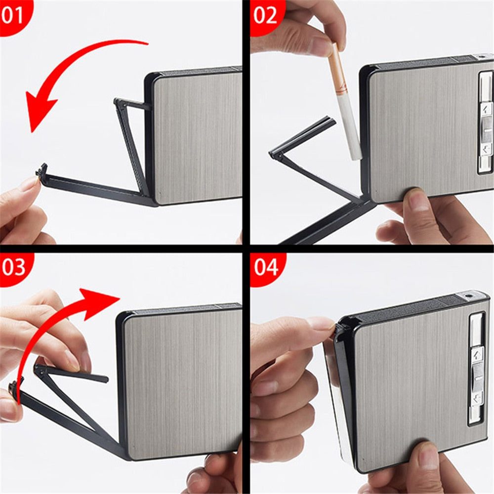 Automatic Pop-Up Cigarette Case Lighter