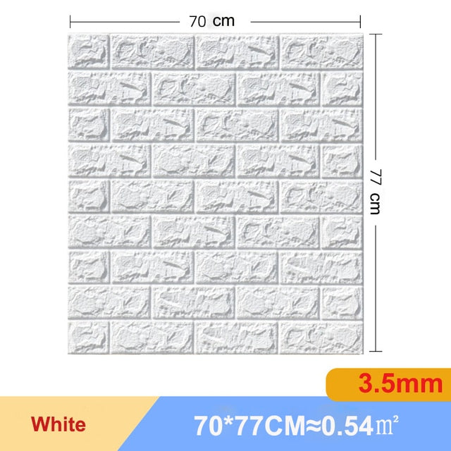 10Pcs 3D Brick Wall Sticker