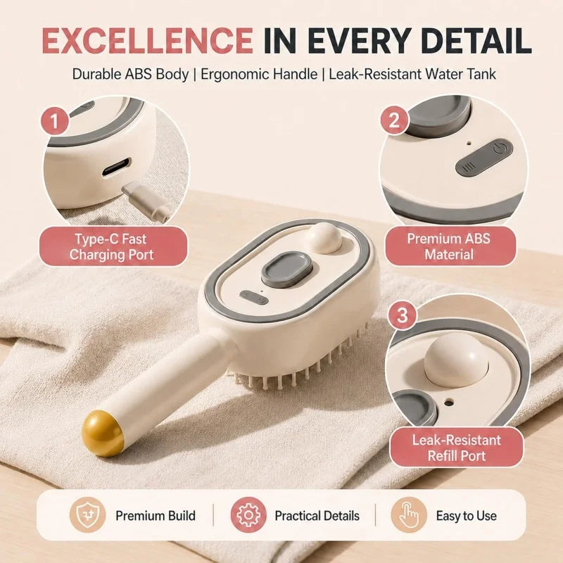 3 in 1 Self Cleaning Comb