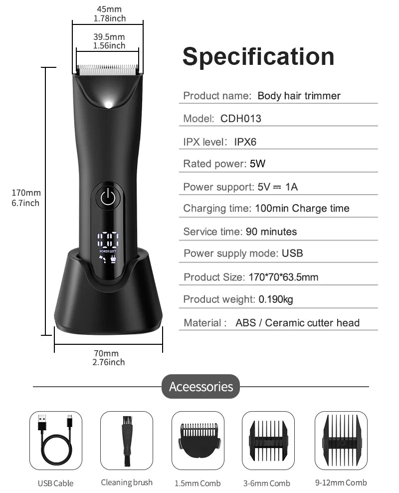Body Hair Trimmer for Men