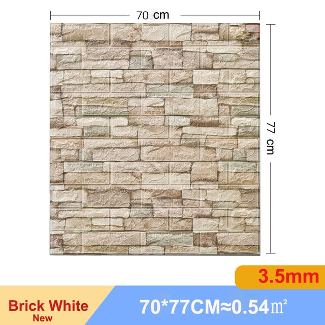 10Pcs 3D Brick Wall Sticker