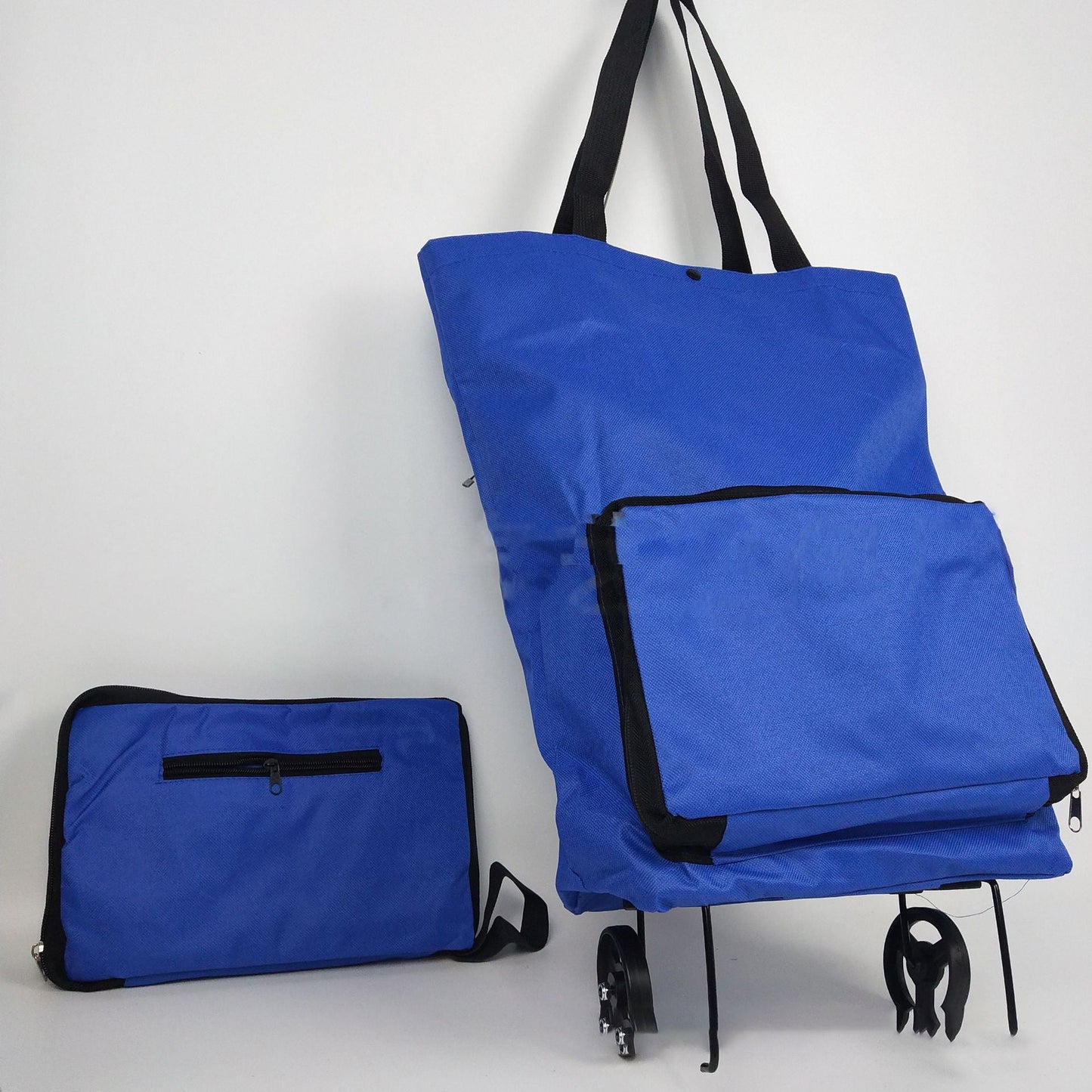 Folding shopping bag trolley