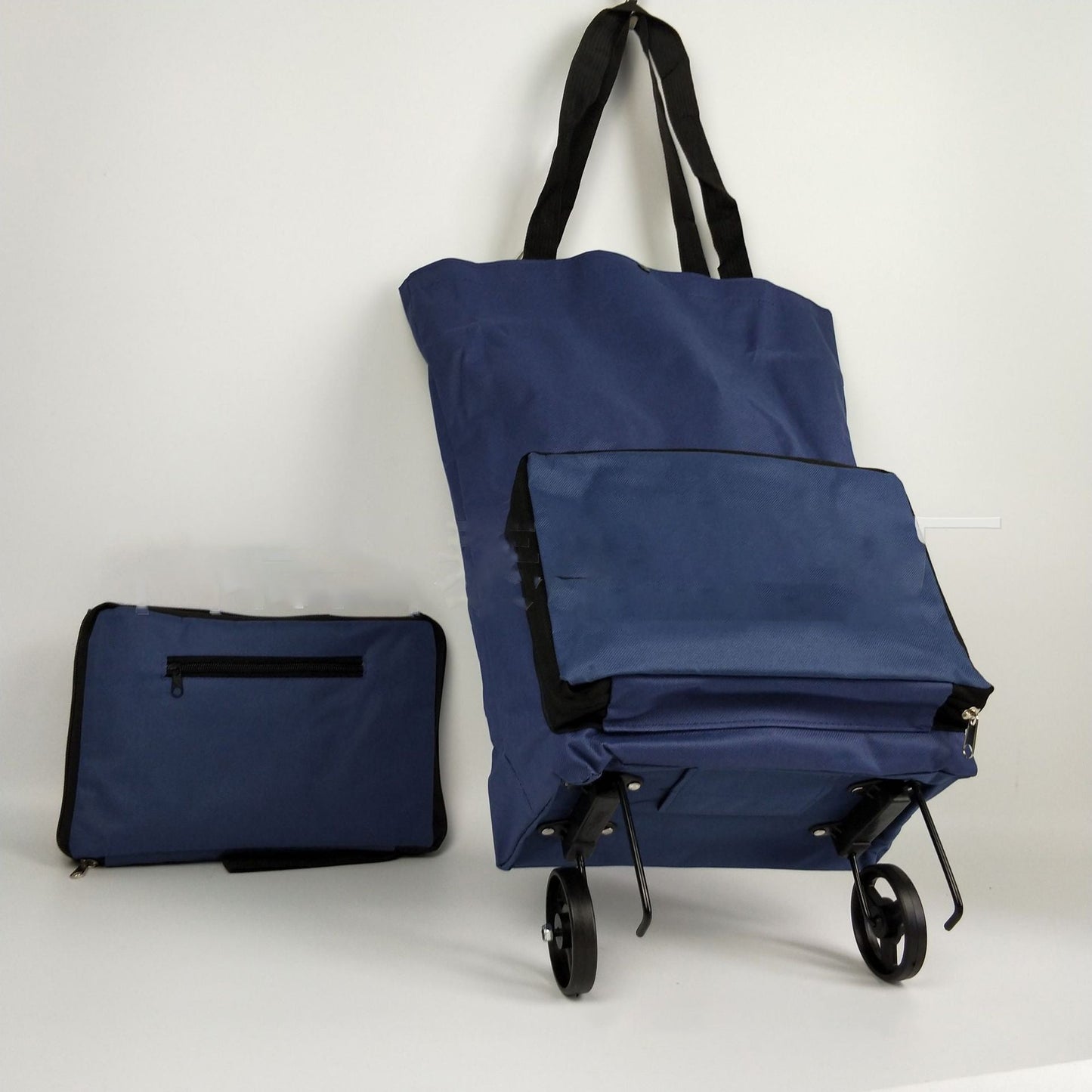 Folding shopping bag trolley