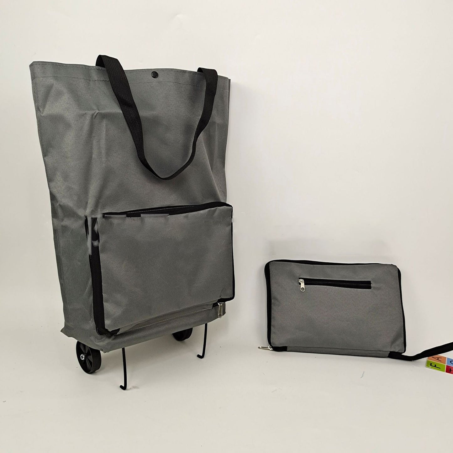 Folding shopping bag trolley