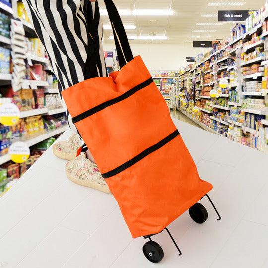 Folding shopping bag trolley