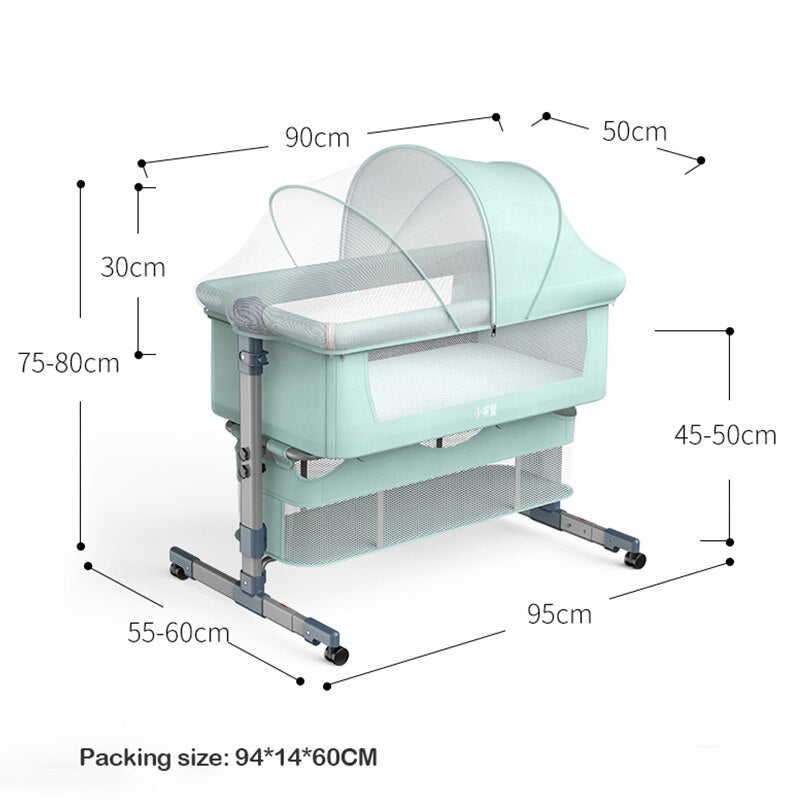 Foldable Crib Cradle Bed
